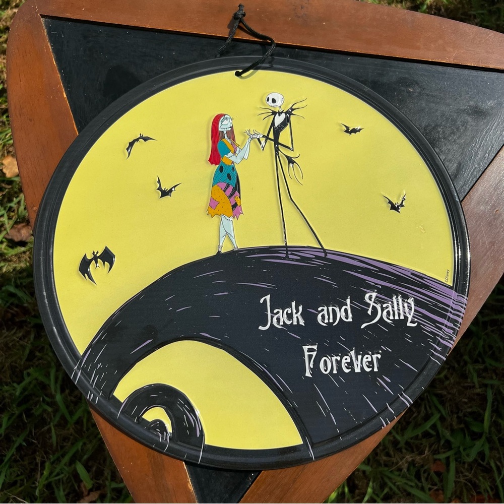 Jack and Sally Forever Wall Decor - Yellow and Black Nightmare Before Christmas